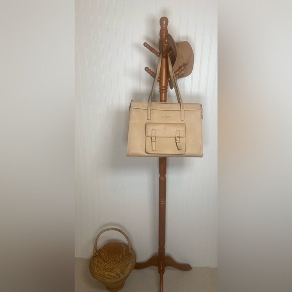 London Fog Collection Beige Tote Bag – Structured Work/Travel Purse - Picture 1 of 8